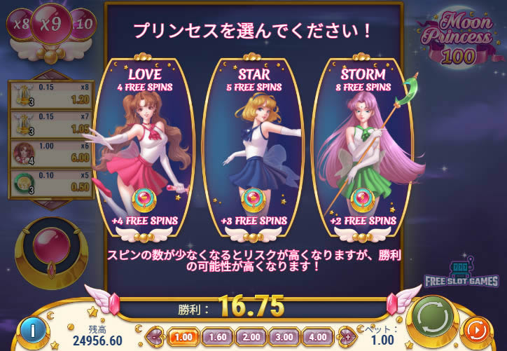 ムンプリ100 プリンセス選択